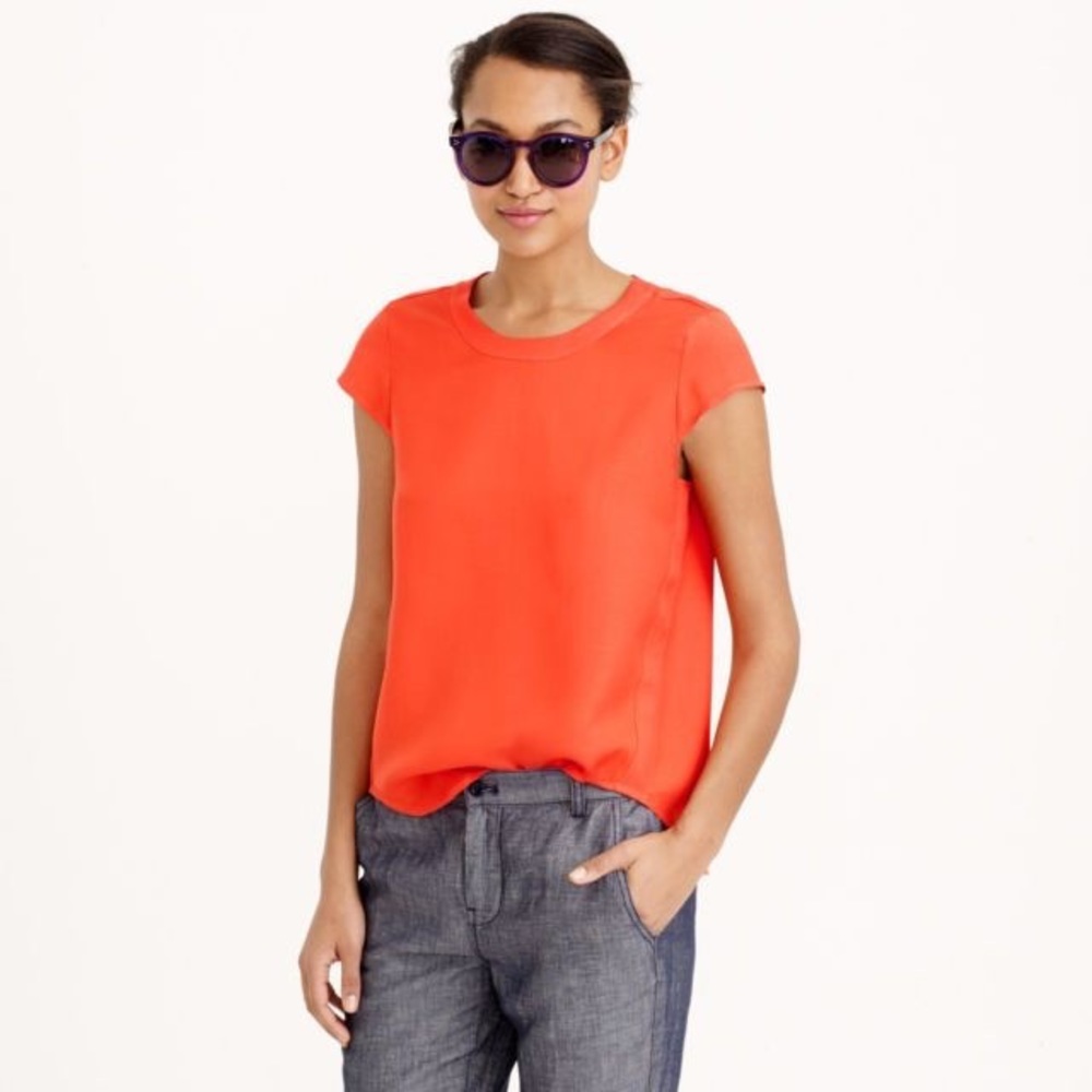 JCrew drapey oxford crepe top